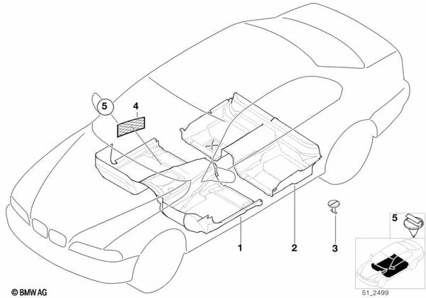 Cierre giratorio 18 mm para BMW E39, E38 (OEM 51478177604). Original BMW