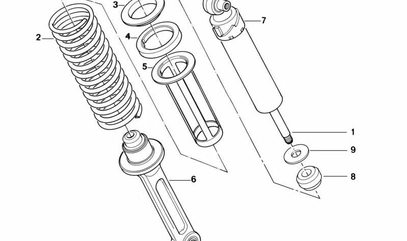 Almohadilla superior para muelles de suspensión traseros OEM 33531458236 para BMW (Modelos compatibles: E36, E46, E90, E91, E92, E93, F30, F31). Original BMW.