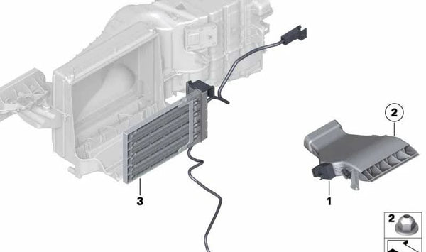 Calefactor auxiliar eléctrico derecho OEM 64119217992 para BMW F07. Original BMW.