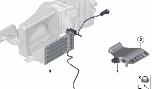 Elektrische Heizung rechts für BMW 5er F10, F11 (OEM 64119217996). Original BMW.