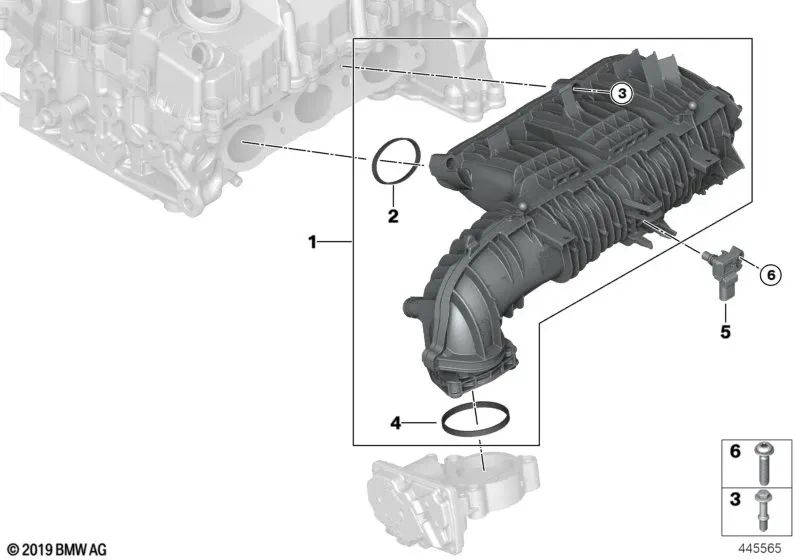 Elemento de Fijación para BMW F52, F45, F30N, F35N, F49 (OEM 11618630182). Original BMW