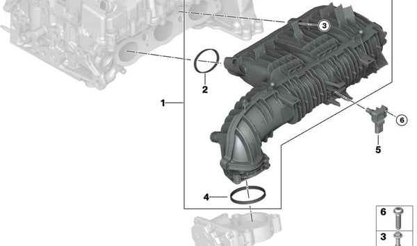 Unidad de succión para BMW Serie 1 F20N, F21N, Serie 2 F22, F23, Serie 3 F30N, F31N, Serie 4 F32, F36 (OEM 11617632436). Original BMW