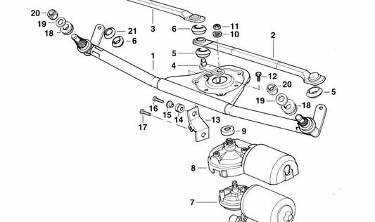 Palanca de transmisión para BMW Serie 3 E36 (OEM 61611387404). Original BMW