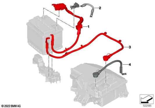 Cable de batería negativo IBS para BMW (OEM 61215A29A15). Original BMW