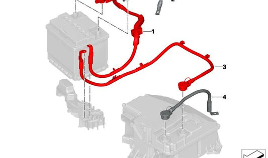 Cable de batería positivo OEM 61125A68282 para BMW G26 (i4). Original BMW.
