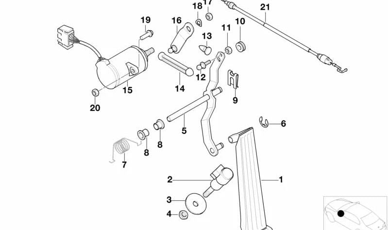 OEM da alavanca do freio de mão 3541228043 para BMW E36. BMW original.