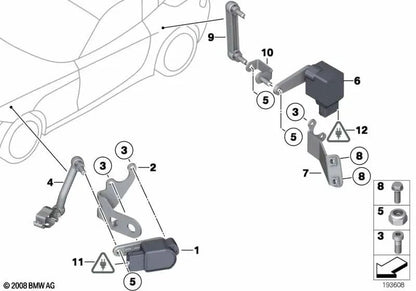 Soporte sensor de altura derecho para BMW E89 (OEM 37146783226). Original BMW