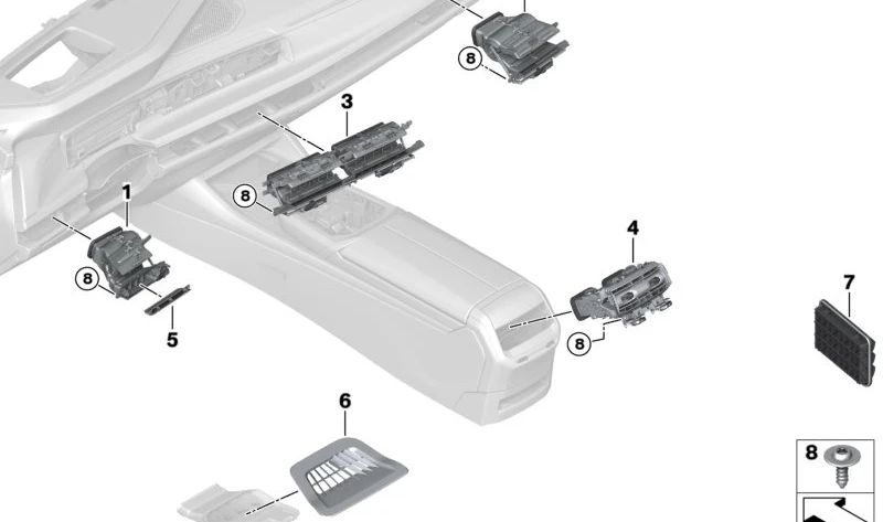 Difusor de aire para BMW G70 Serie 7 (OEM 64229872443). Original BMW