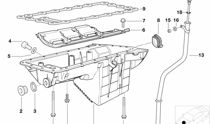 BMW Oil Hobel 3 E36 -Serie (OEM 11131727890). Original BMW