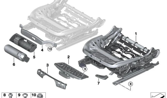 Mecanismo de ajuste Esportes Esportes Esportes OEM 52107414603 Para BMW G20, G21, G26, G01, G02. BMW original.