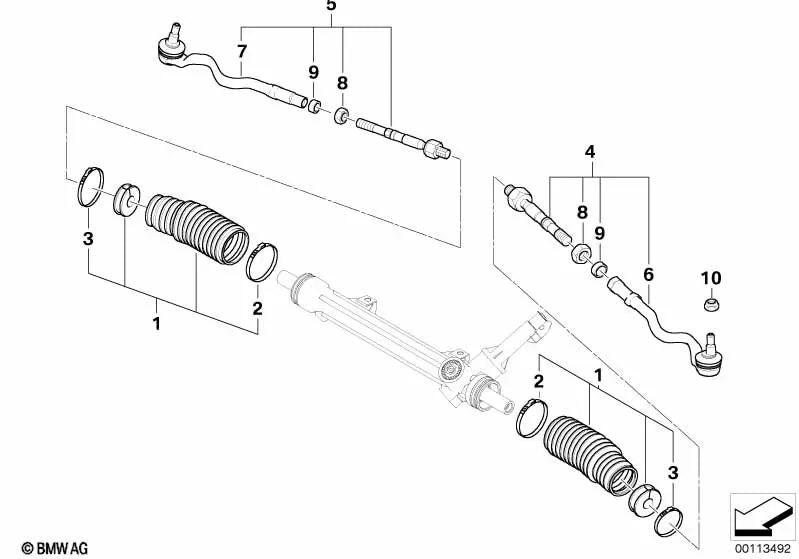 Barra de dirección izquierda para BMW Z4 E85, E86 (OEM 32107837835). Original BMW