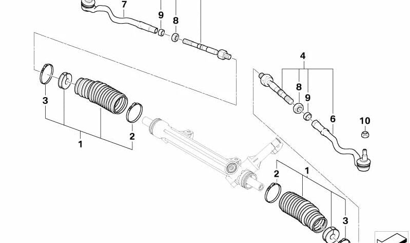 Barra de dirección derecha para BMW E85, E86 (OEM 32107837836). Original BMW