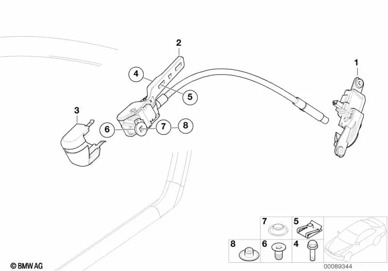 Tapa de cubierta derecha para BMW Serie 3 E46 (OEM 51377028920). Original BMW.