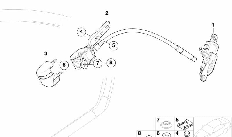 Mecanismo de ventana de apertura izquierda para BMW E46 (OEM 51377001621). Original BMW