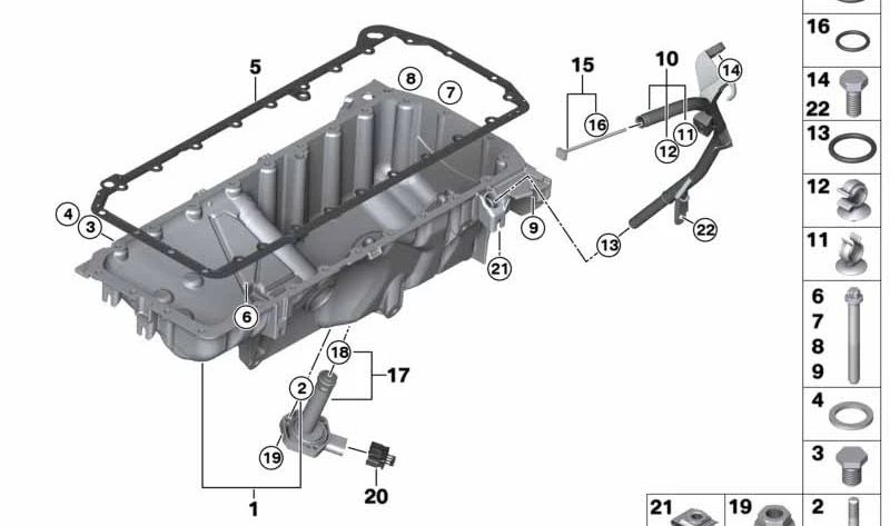 Junta Metálica para BMW E90, E91, E92, E93, E60, E61, E63, E64, E65, E66, E83, E70, E71 (OEM 11137802669). Original BMW