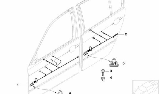 Cableado de puerta lado del pasajero para BMW X5 E70, E70N, X6 E71, E72 (OEM 61129229842). Original BMW