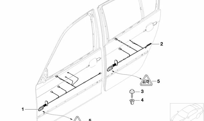 Cableado de puerta del copiloto OEM 61126978772 para BMW E70, E71. Original BMW.