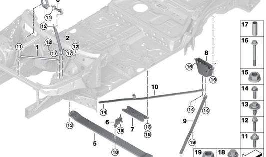 Rechte Stütze für BMW X5 G05, G05N (OEM 51717447010). Original BMW