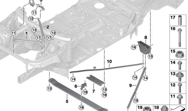 Apoyo derecho para BMW X5 G05, G05N (OEM 51717447010). Original BMW