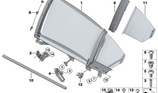 Tracción derecha para BMW Serie 5 F18, Serie 7 F01, F01N, F02, F02N, F04 (OEM 67659189708). Original BMW.