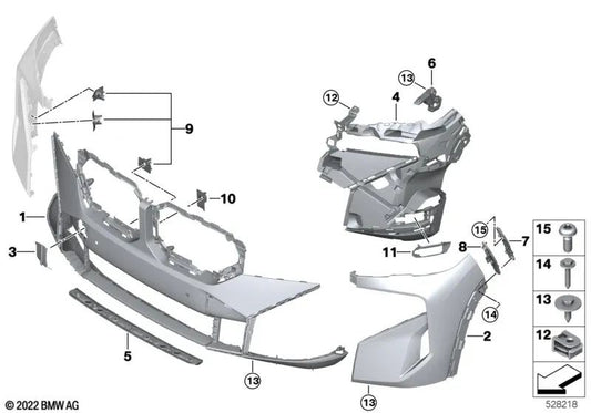 Revestimiento del parachoques delantero interior para BMW G09 (OEM 51115A3C7C0). Original BMW.