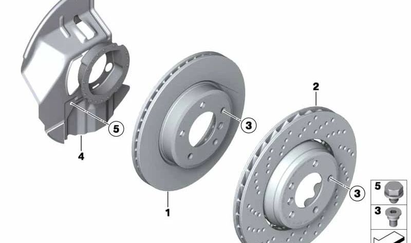 OEM Links Bremsschutz 34116759787 für BMW E46, E85, E86. Original BMW.