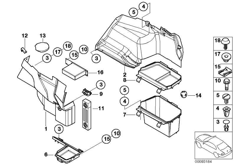 Tapa Cubierta Recubrimiento Batería Maletero Para Bmw E46 . Original Recambios