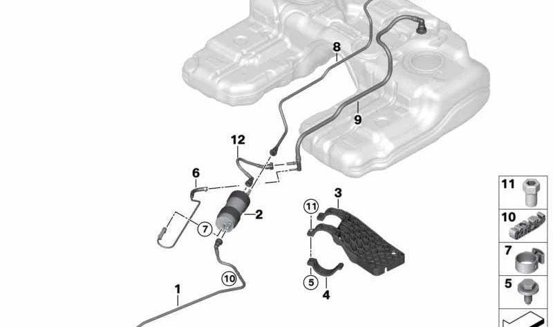 Kit di riparazione del filtro del carburante con regolatore di pressione OEM 16127234923 per BMW E70, X5. BMW originale