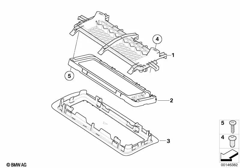 Left roof speaker bracket for BMW 3 Series E91, E91N (OEM 65136951983). Original BMW