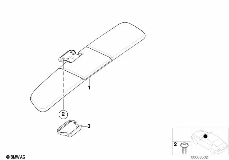 Parasol izquierdo para BMW Z8 E52 (OEM 51168236127). Original BMW