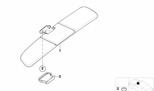 Right sun visor for BMW E52 (OEM 51168236130). Original BMW