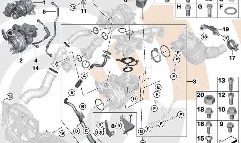 OEM -Ölrohr 11657823283 für BMW F20, F21, F22, F30, F31, F34, F32, F33, F10, F11, E84, F15. Original BMW.