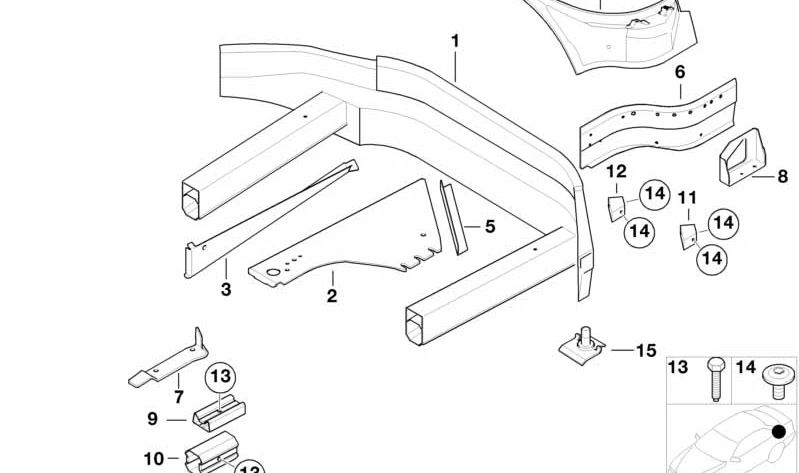 Heckverkleidung completa para BMW E52 (OEM 41137006288). Original BMW.