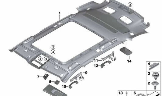 Soporte Asa trasera derecha para BMW G31, G31N (OEM 51167385494). Original BMW