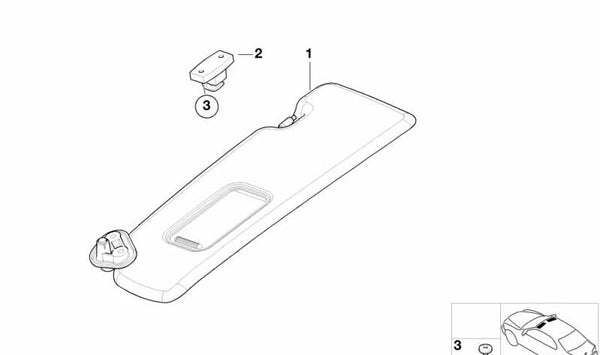 Visera con tapa de espejo izquierda para BMW Serie 3 E46 (OEM 51168204267). Original BMW