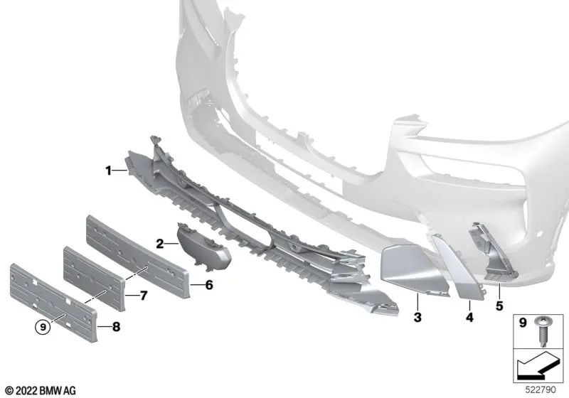 Cubierta exterior derecha para BMW X7 G07N (OEM 51115A0AF22). Original BMW