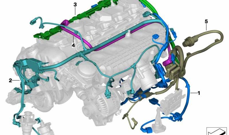 Cableado original de motor para sensores OEM 12518092797 compatible con BMW F87, F82, F83 (M2, M3, M4). Original BMW.
