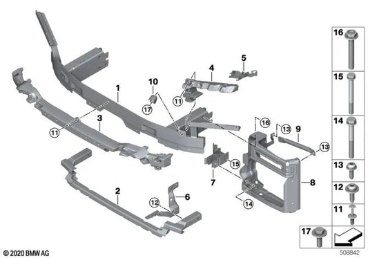 Amortiguador delantero derecho para BMW F95 (OEM 51118077156). Original BMW