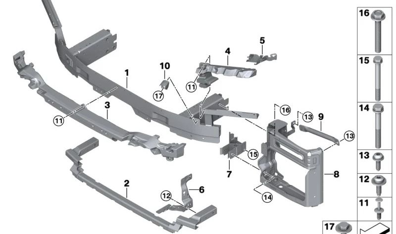 Amortiguador delantero izquierdo para BMW X5 F95 (OEM 51118077155). Original BMW