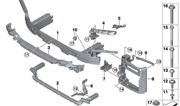 Amortiguador delantero izquierdo para BMW F96 (OEM 51118077163). Original BMW.