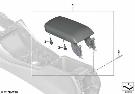 Center Console Armrest for BMW G01, G02 (OEM 51166823204). Original BMW