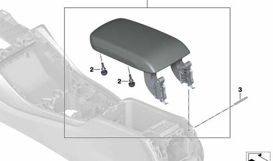 Center Console Armrest for BMW G01N, G02N (OEM 51165A2DBC7). Original BMW