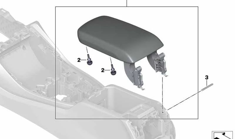 Reposabrazos Consola Central de Cuero para BMW X3 F97, G01, X4 F98, G02 (OEM 51169869439). Original BMW