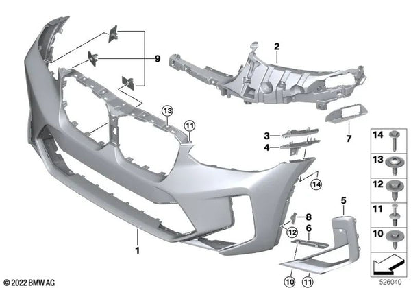 Carcasa del parachoques imprimada delantera para BMW F97N (OEM 51117885211). Original BMW