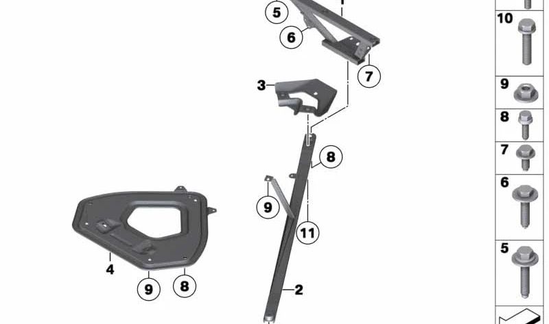 Soporte tirante trasero OEM 51717225121 para BMW Z4 E89. Original BMW.