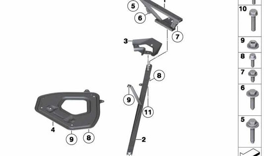 Suporte de barra de direção traseira OEM 51717225121 para BMW Z4 E89. BMW originais.