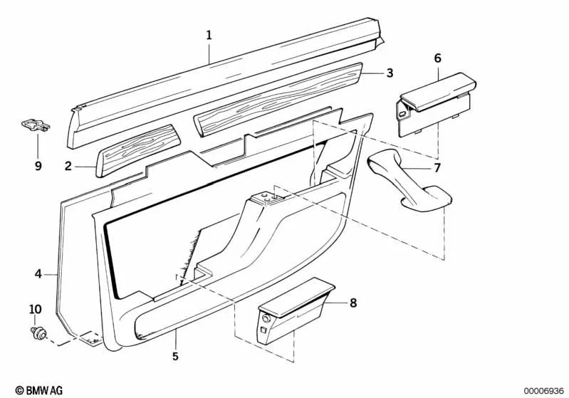 Abrazadera para BMW E32 (OEM 51411908855). Original BMW