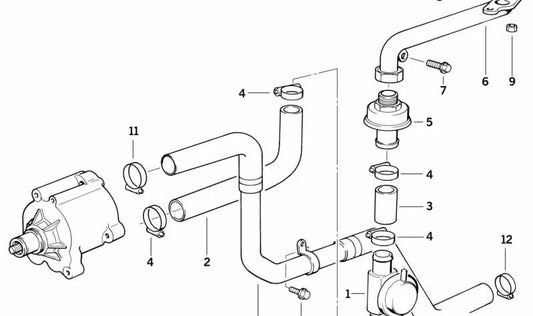 BMW tuyau 3 E36 (OEM 11727837593). BMW d'origine.