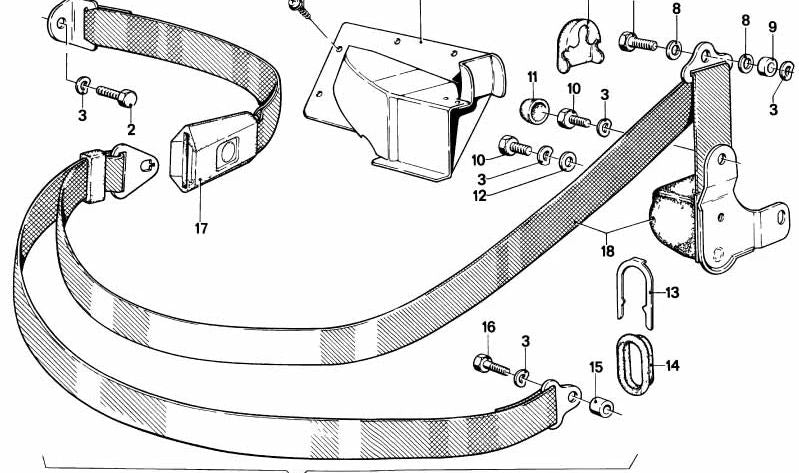Sicherheitsgurtabscheider OEM 72111815729 für BMW E21, E12, E28, E24, E23. Original BMW