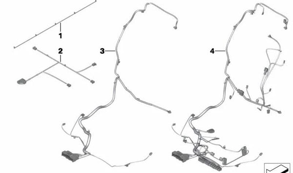 Cableado de Reposición para Asiento Delantero Izquierdo OEM 61129262253 para BMW F07, F10, F11, F01, F02. Original BMW.